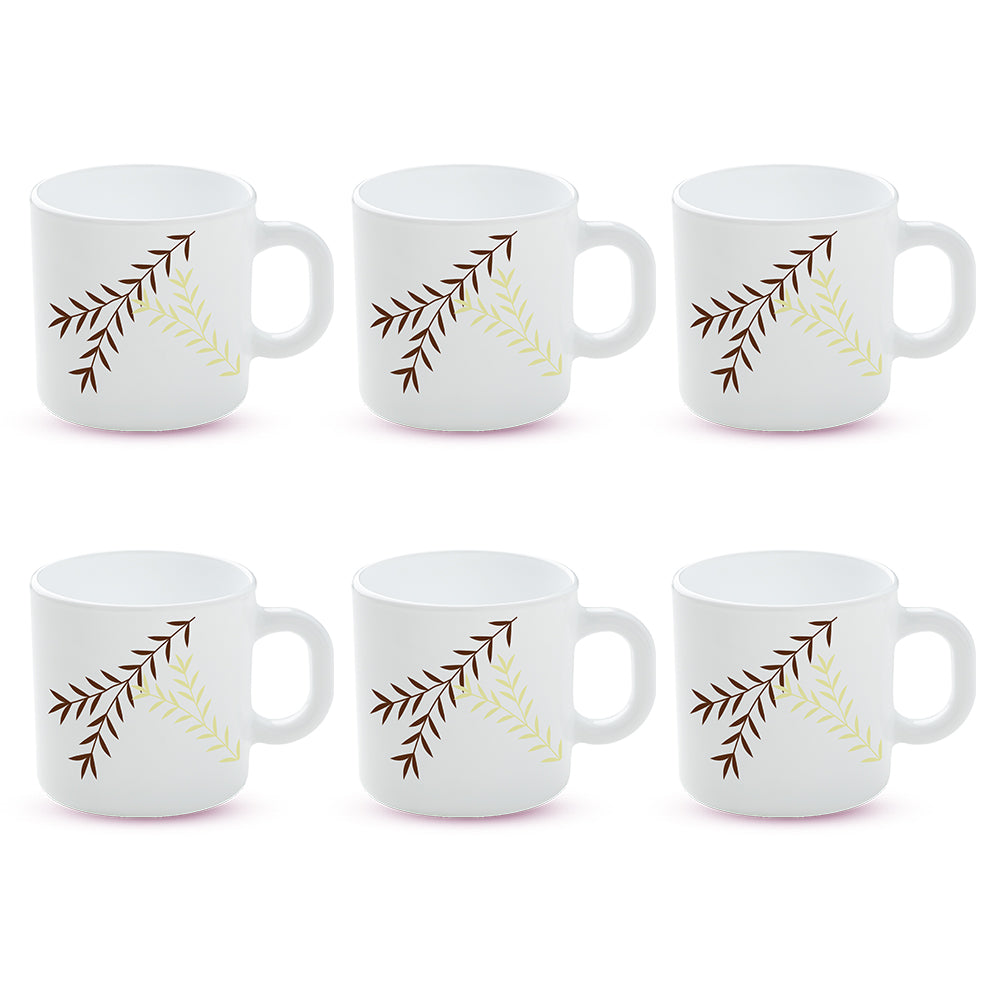 Larah by Borosil Oak Mug Set 100 ml x 6