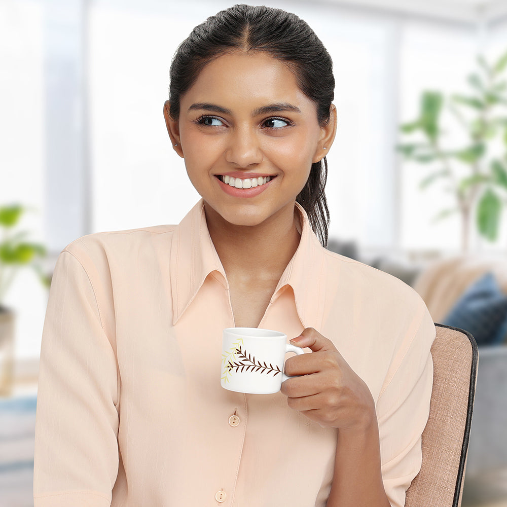 Larah by Borosil Oak Mug Set 100 ml x 6