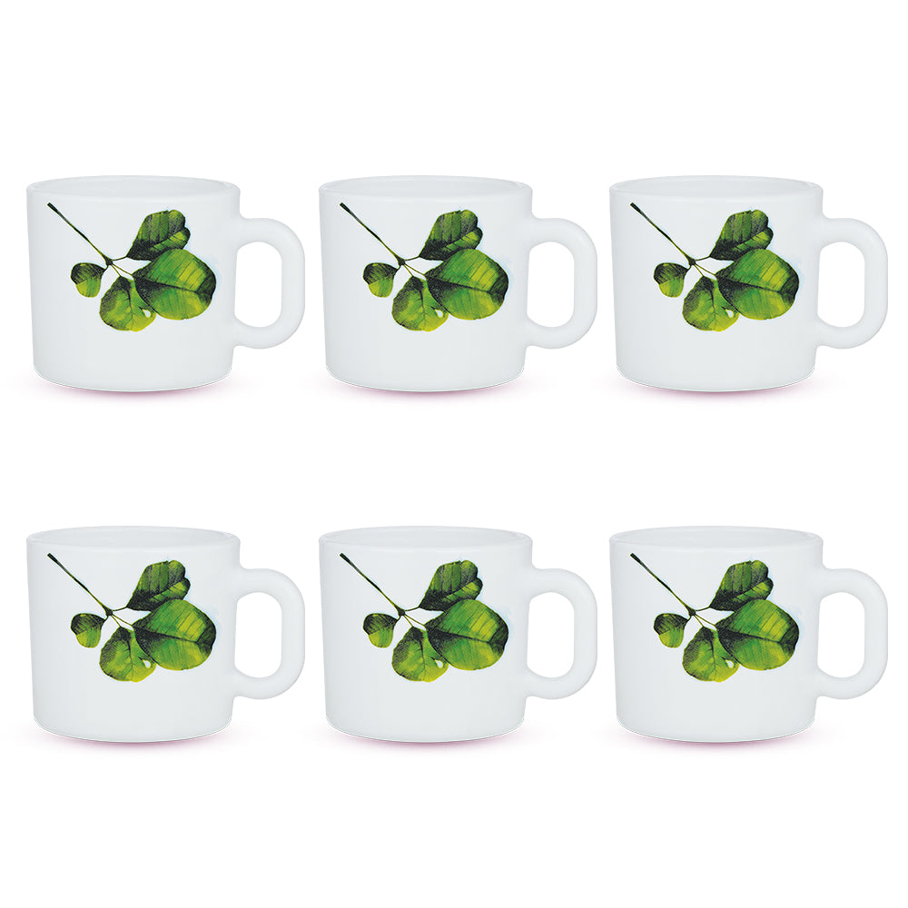 Larah by Borosil Oval Mug Set 100 ml x 6
