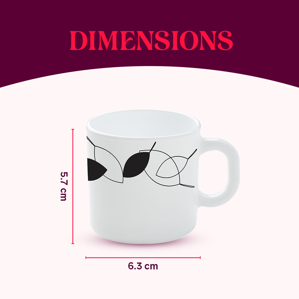 Larah by Borosil Shadow Mug Set 100 ml x 6 (Option 1)