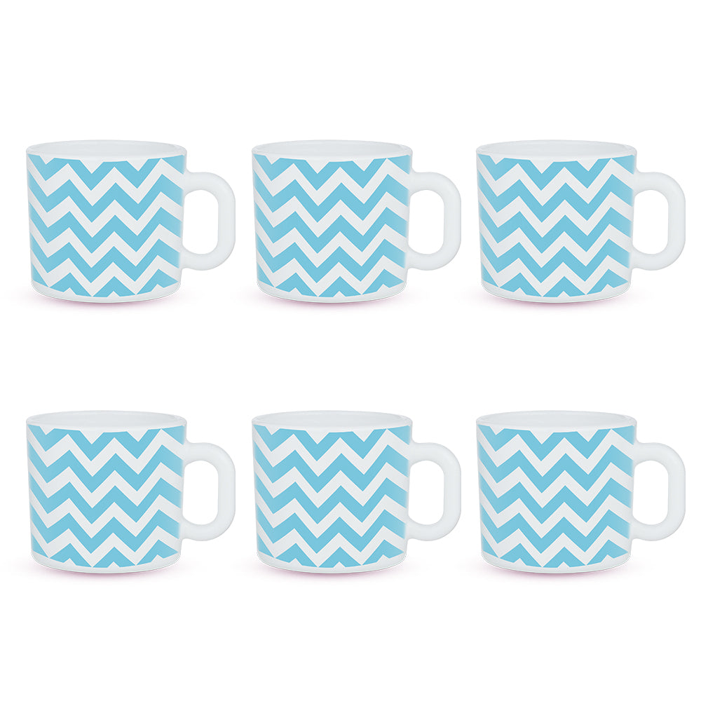 Larah by Borosil Sky Waves Mug Set 100 ml x 6