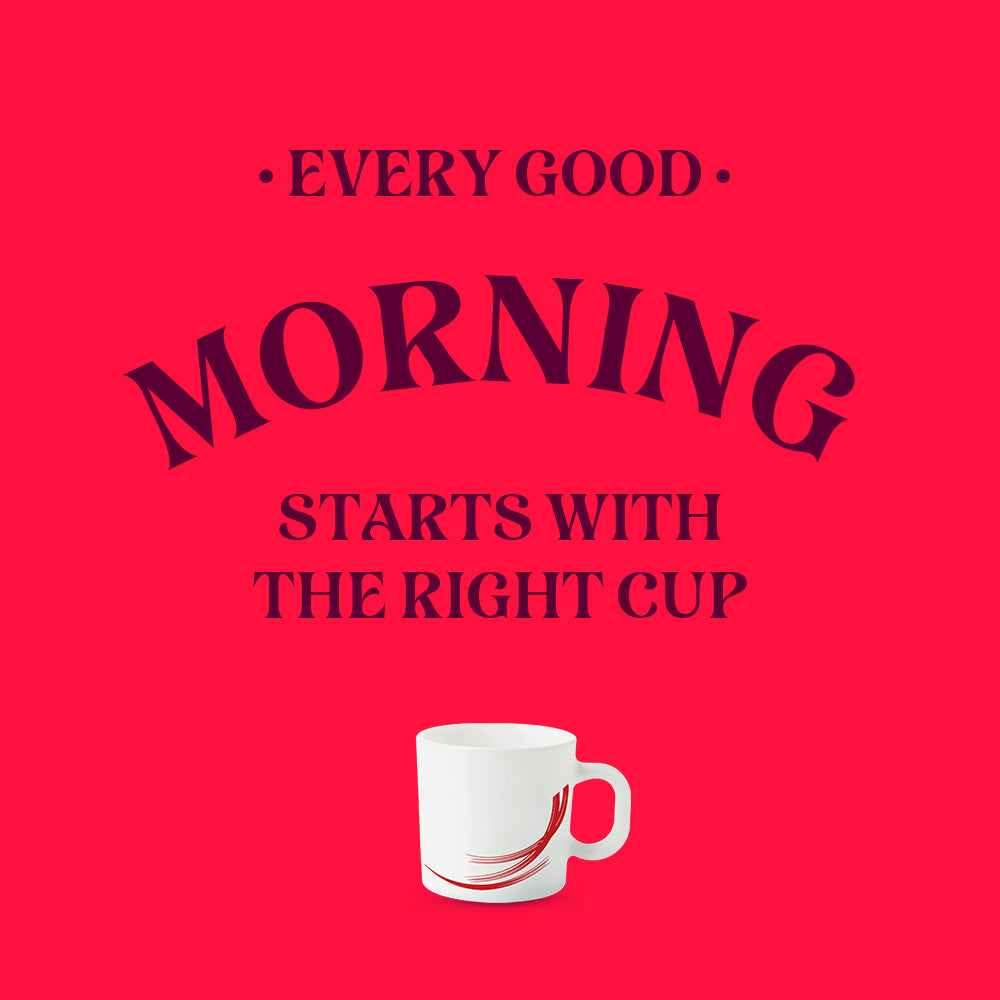 Larah by Borosil Red Stella Mug Set 100 ml x 6