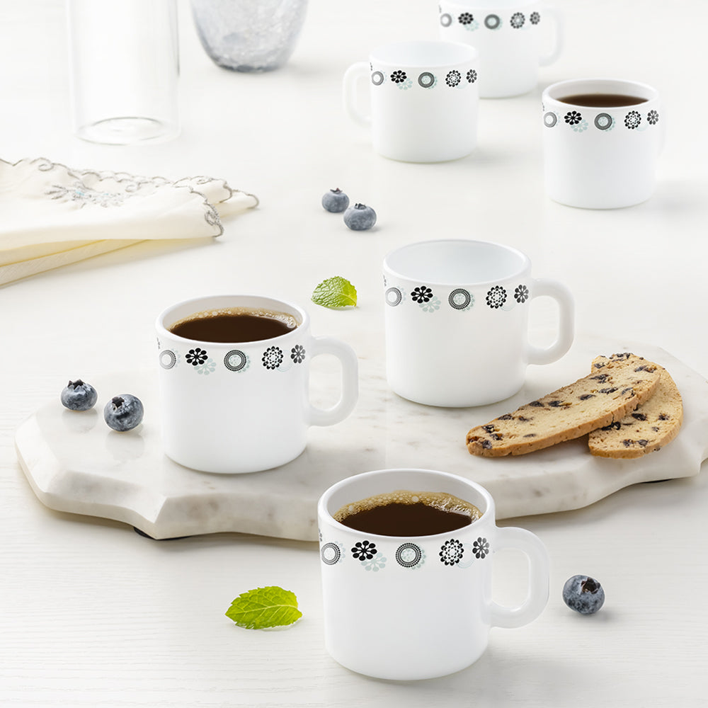 Larah by Borosil Universe Mug Set 100 ml x 6
