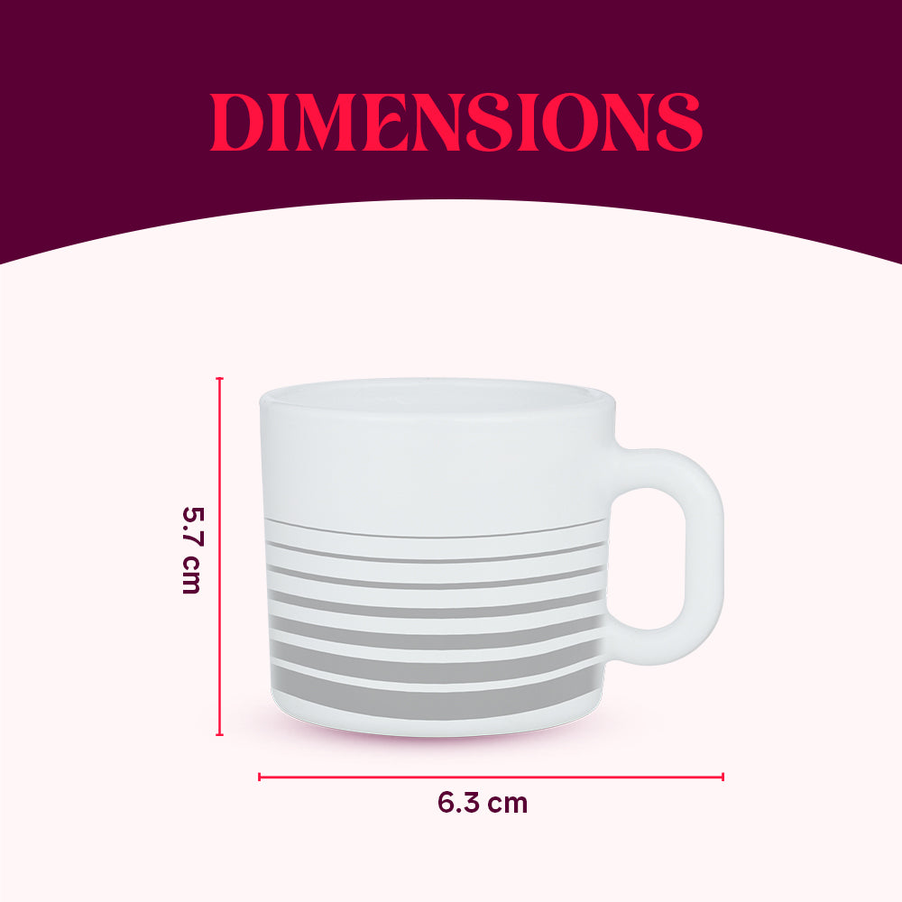 Larah by Borosil Urban Assorted Mug Set 100 ml x 6
