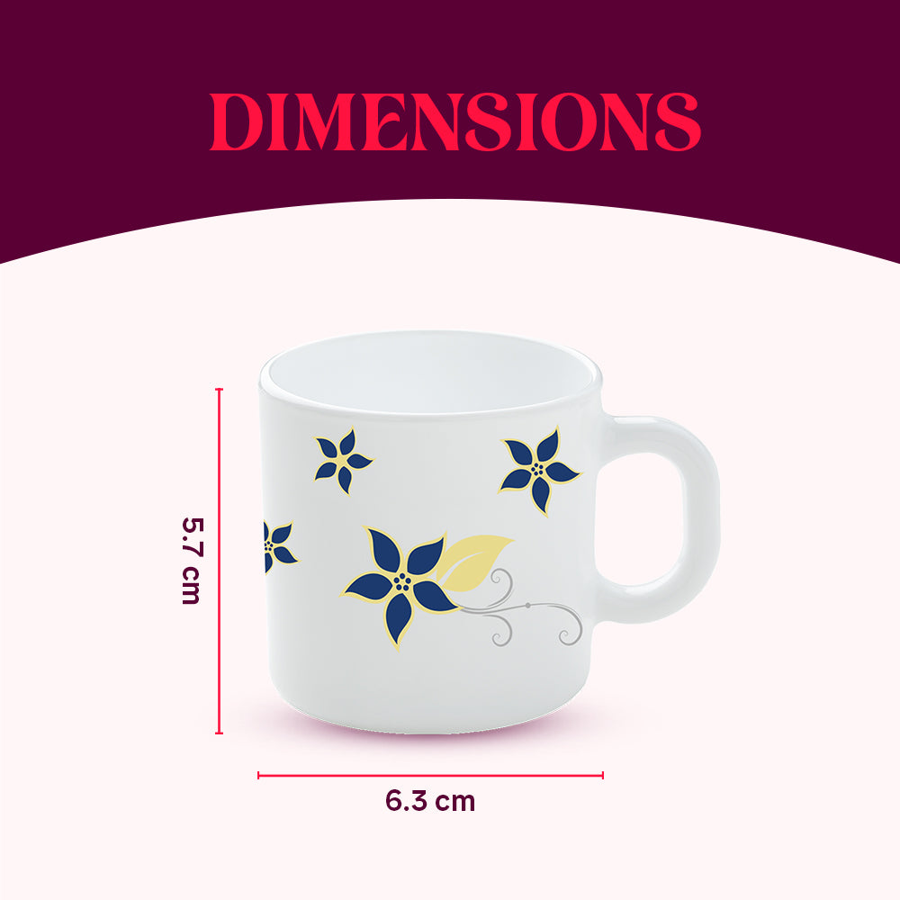 Larah by Borosil Viva Mug Set 100 ml x 6