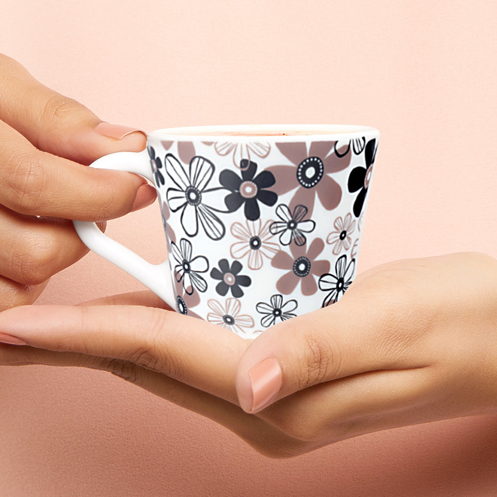 Larah by Borosil Novelty Macy Mug Set 110 ml x 6