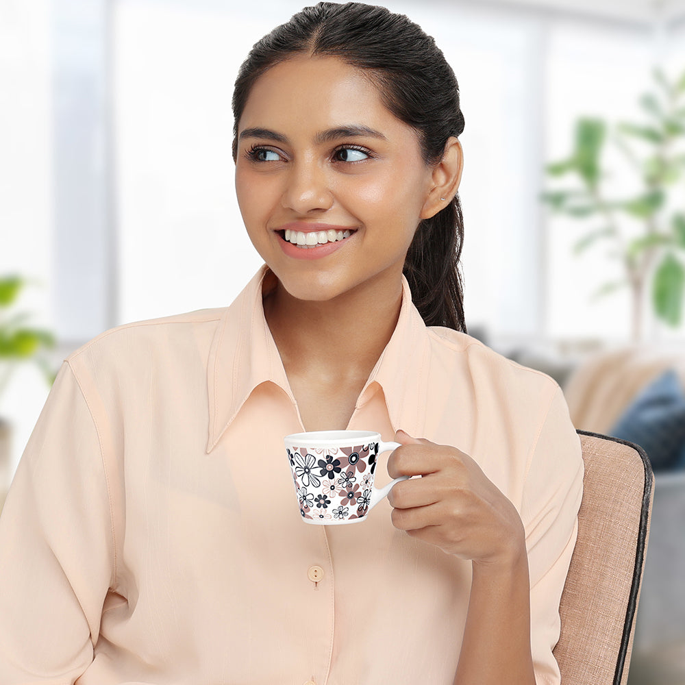 Larah by Borosil Novelty Macy Mug Set 110 ml x 6