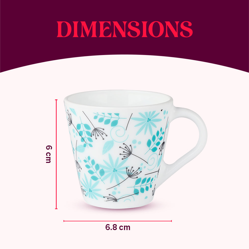 Larah by Borosil Novelty Stardust Mug Set 110 ml x 6