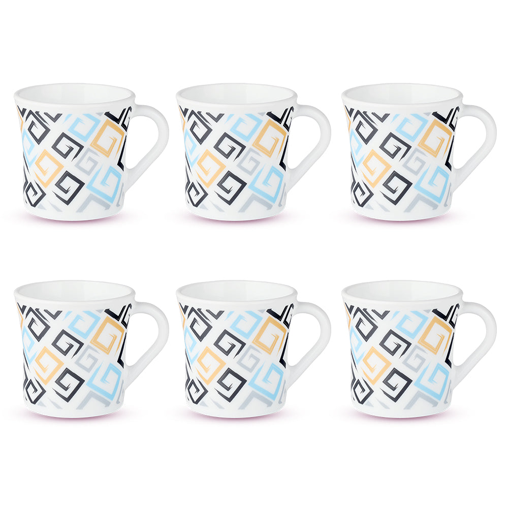Larah by Borosil Crysta Ember Mug Set 160 ml x 6