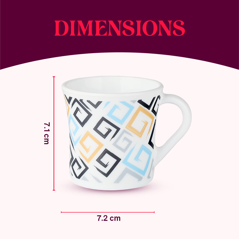 Larah by Borosil Crysta Ember Mug Set 160 ml x 6