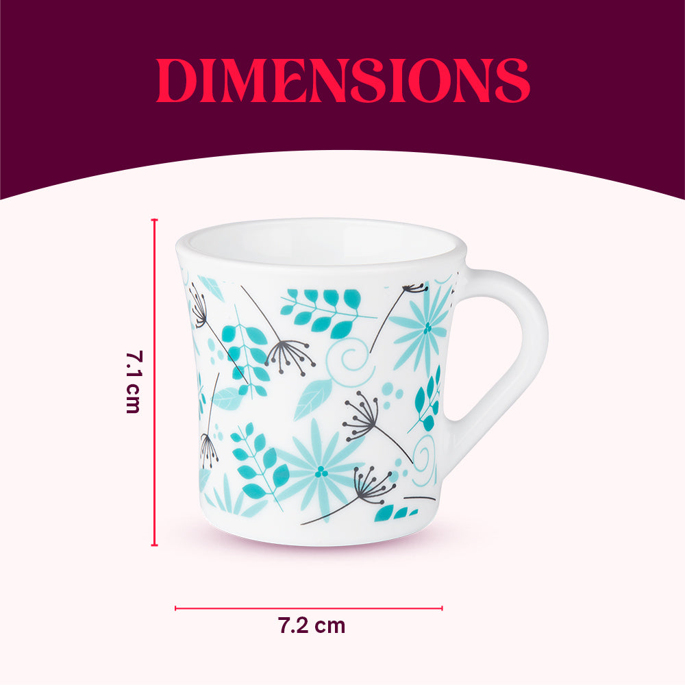 Larah by Borosil Crysta Stardust Mug Set 160 ml x 6