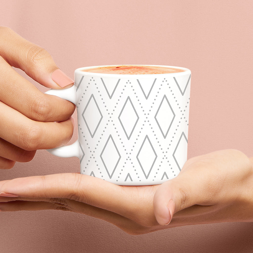 Larah by Borosil Angel Grey Mug Set 180 ml x 6