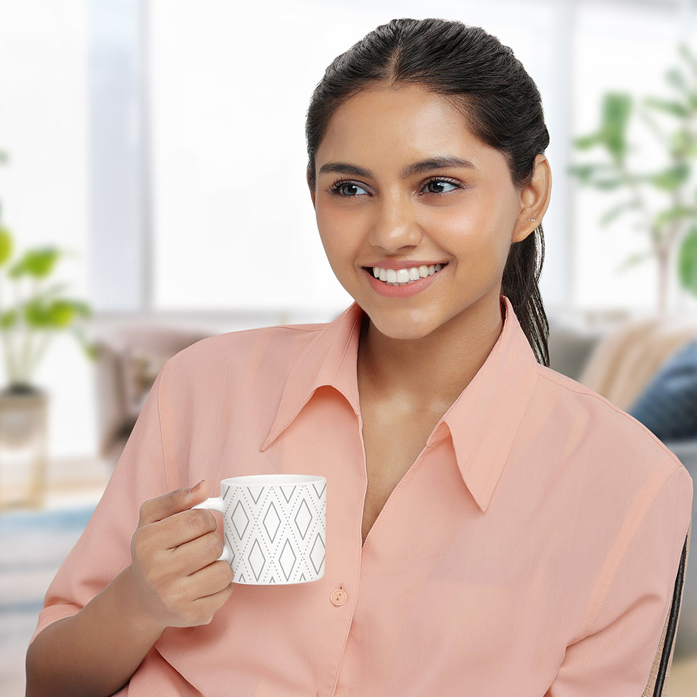 Larah by Borosil Angel Grey Mug Set 180 ml x 6