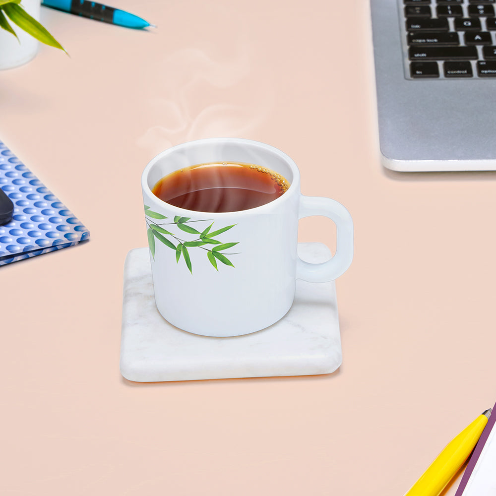 Larah by Borosil Bamboo Leaves Mug Set 180 ml x 6