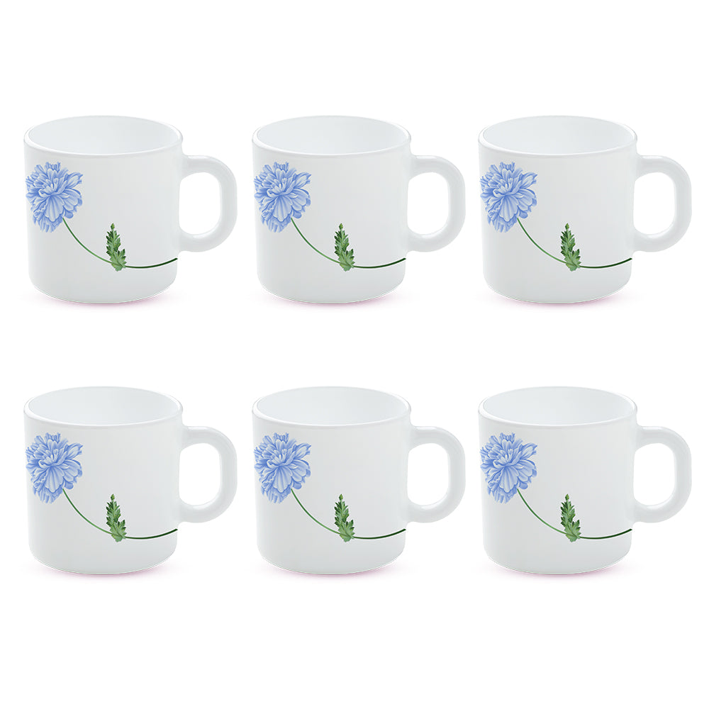 Larah by Borosil Blue Mist Mug Set 180 ml x 6