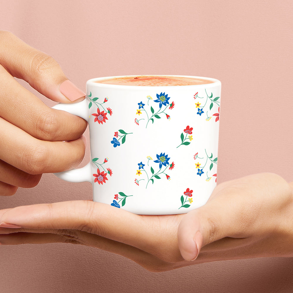 Larah by Borosil Bouquet Mug Set 180 ml x 6