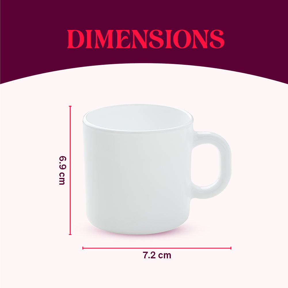 Larah By Borosil Cycladia Mug Set 180 ml x 6