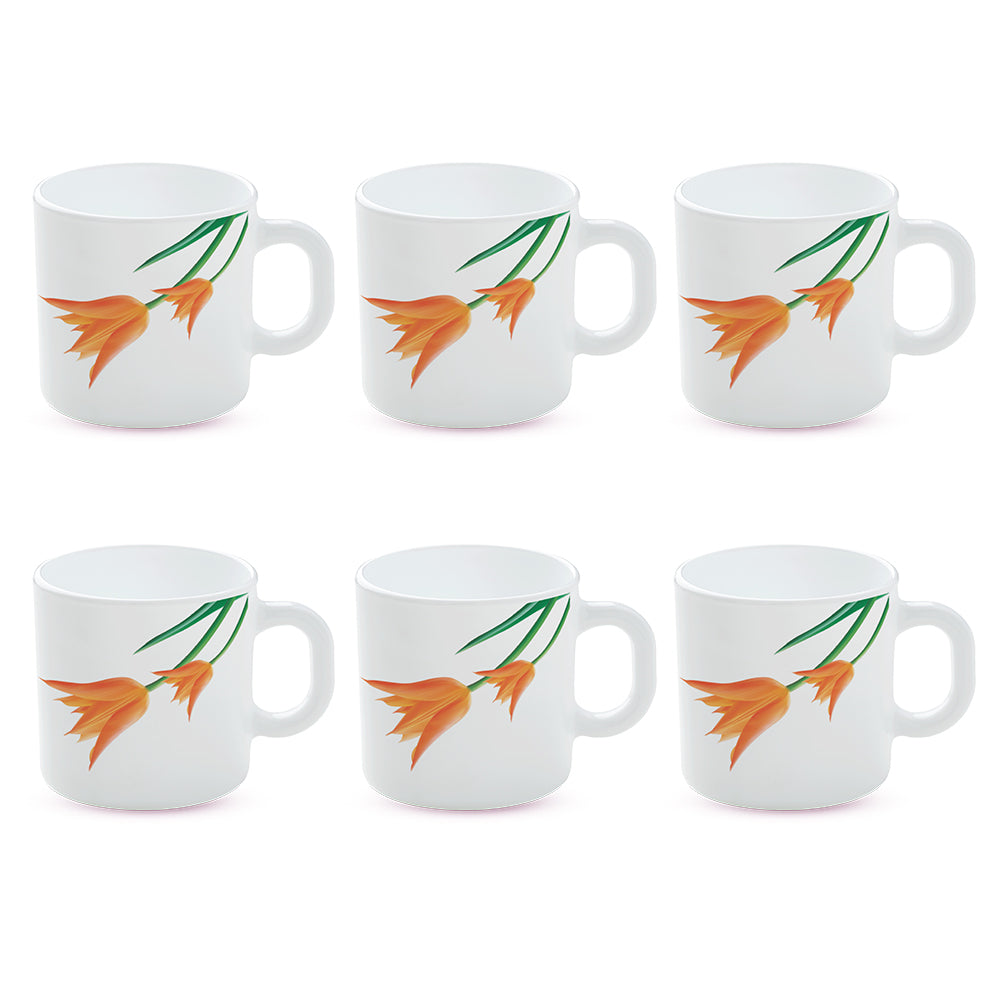 Larah by Borosil Firefly Mug Set 180 ml x 6