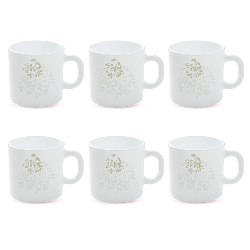 Larah by Borosil Ingot Mug Set 180 ml x 6 (Option 1)