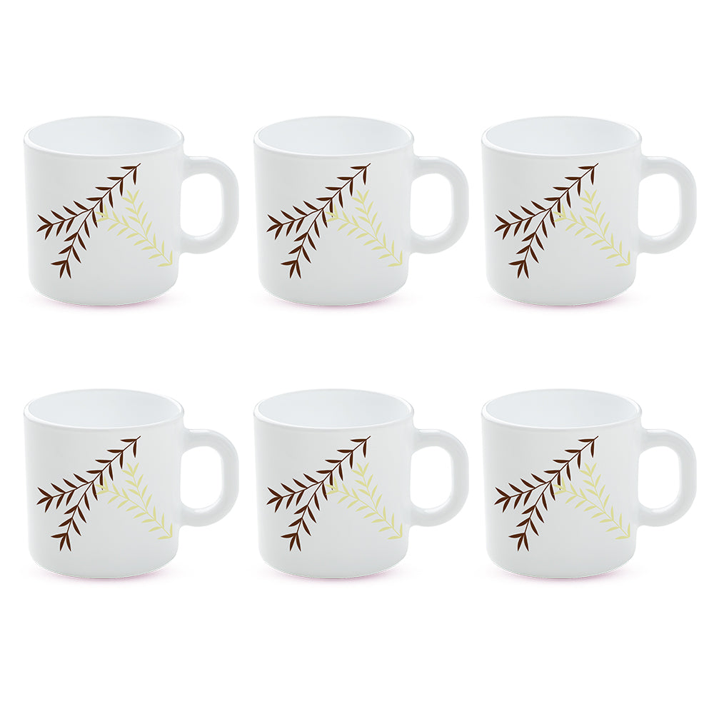 Larah by Borosil Oak Mug Set 180 ml x 6
