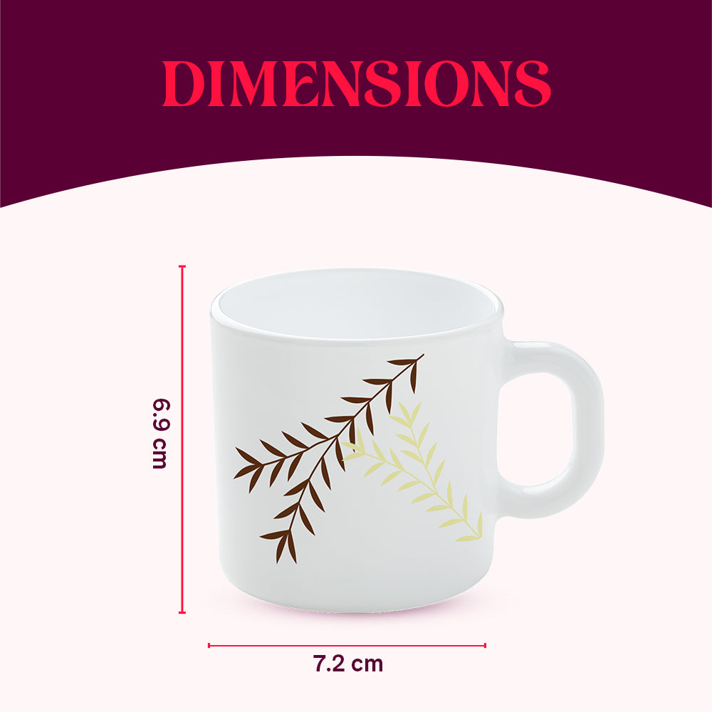 Larah by Borosil Oak Mug Set 180 ml x 6
