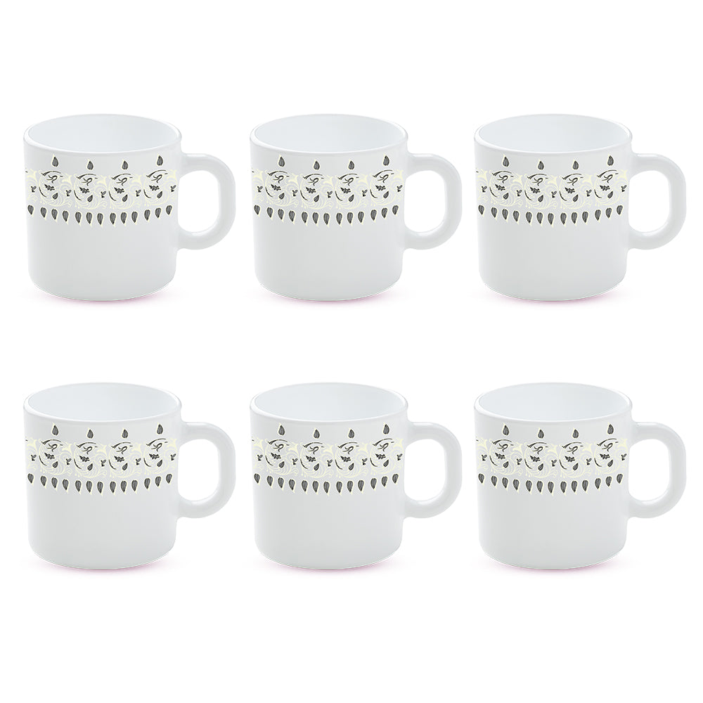 Larah by Borosil Ora Gold Mug Set 180 ml x 6 (Option 1)