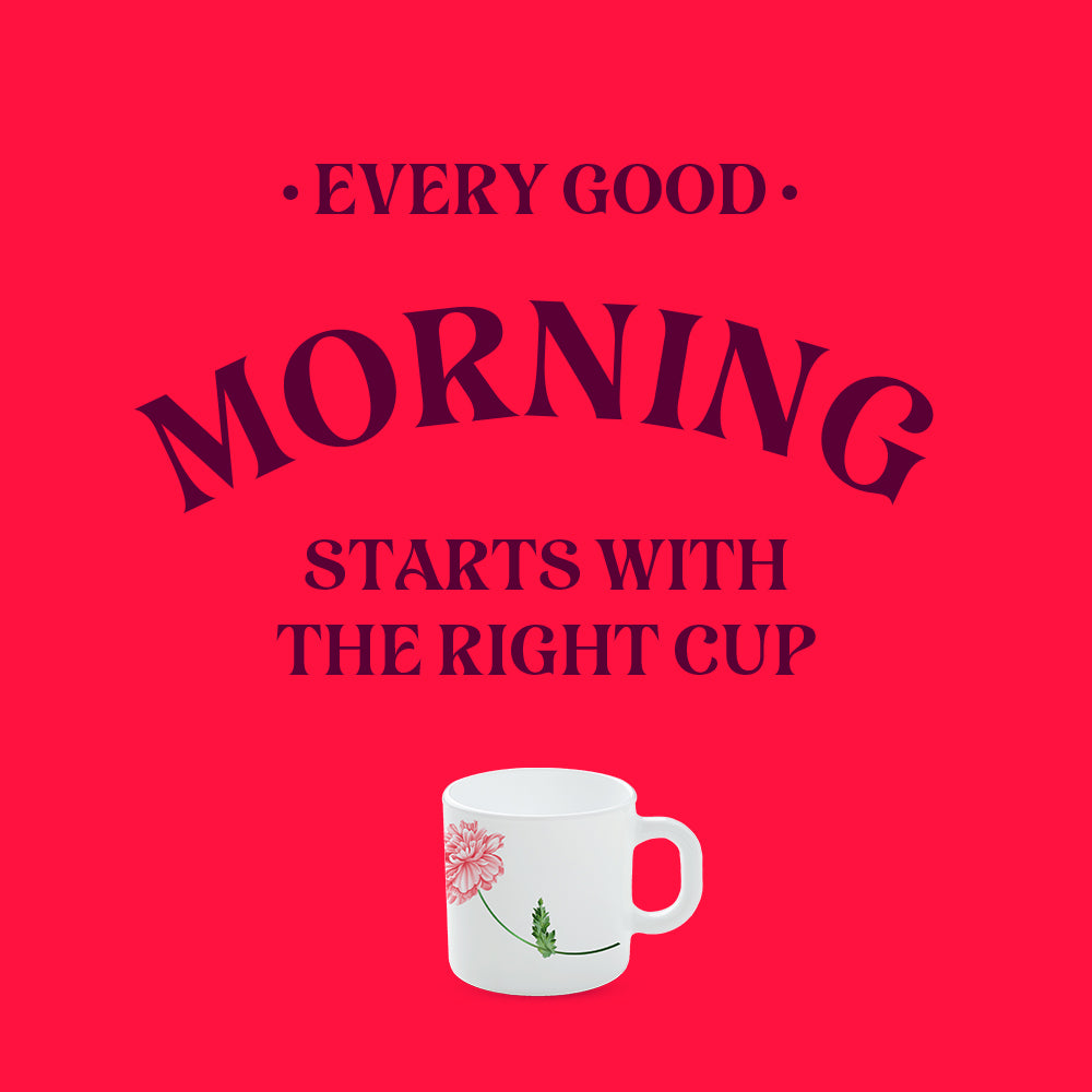 Larah by Borosil Red Mist Mug Set 180 ml x 6