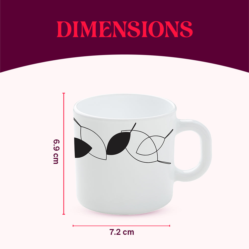 Larah by Borosil Shadow Mug Set 180 ml x 6 (Option 1)
