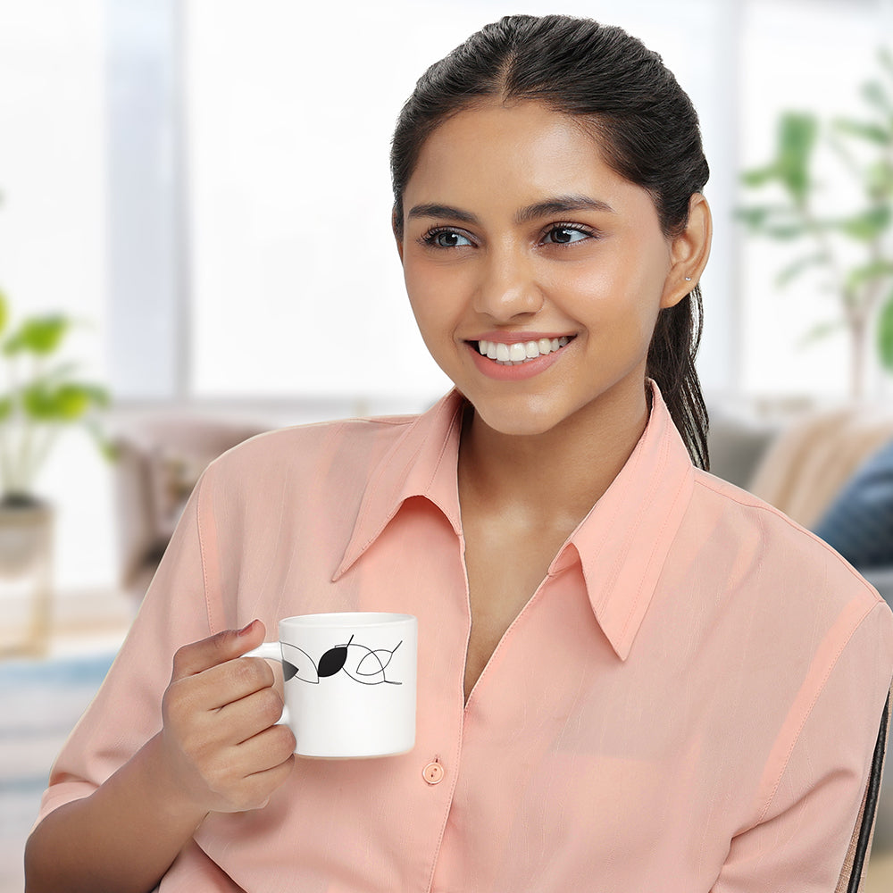 Larah by Borosil Shadow Mug Set 180 ml x 6 (Option 1)