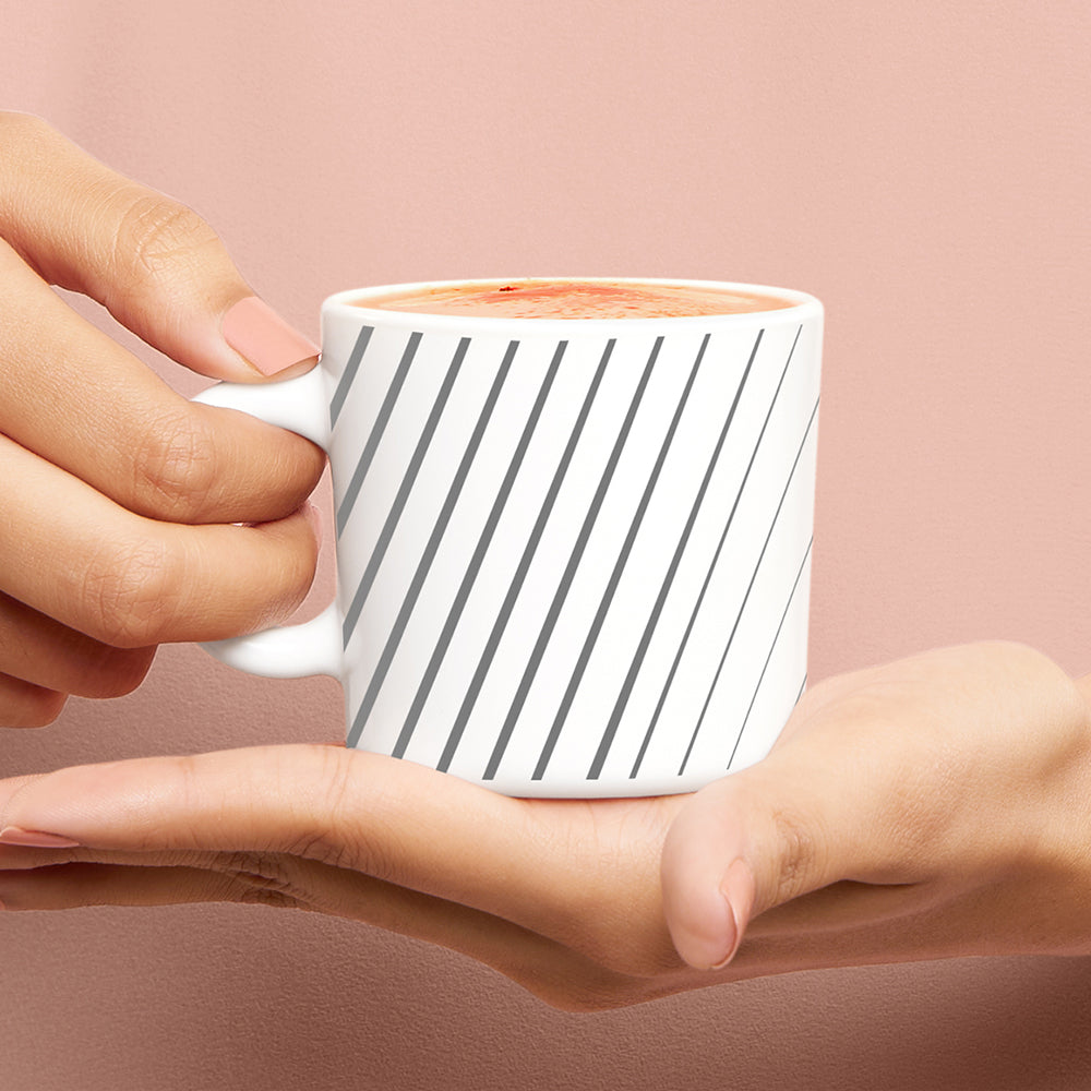 Larah by Borosil Silver Ray Mug Set 6 x 180 ml