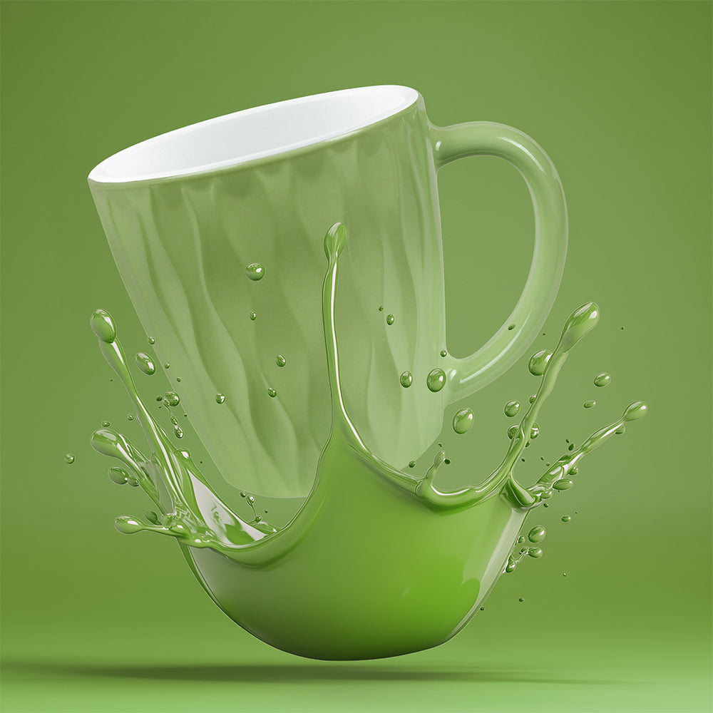 Larah By Borosil Curl Cup Set, Soft Green 200 ml x 6