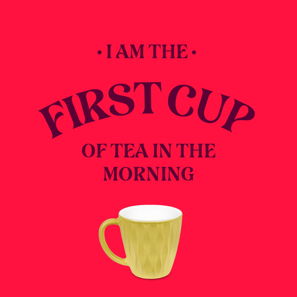 Larah By Borosil Curl Cup Set, Sun Yellow 200 ml x 6