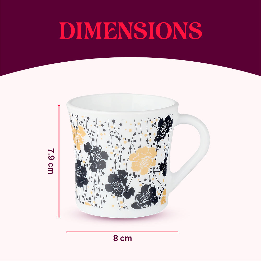 Larah by Borosil Crysta Dreamer Mug Set 210 ml x 6