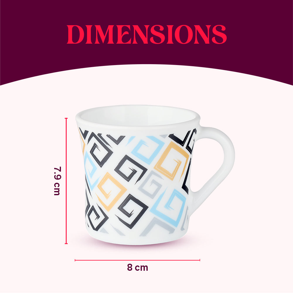 Larah by Borosil Crysta Ember Mug Set 210 ml x 6