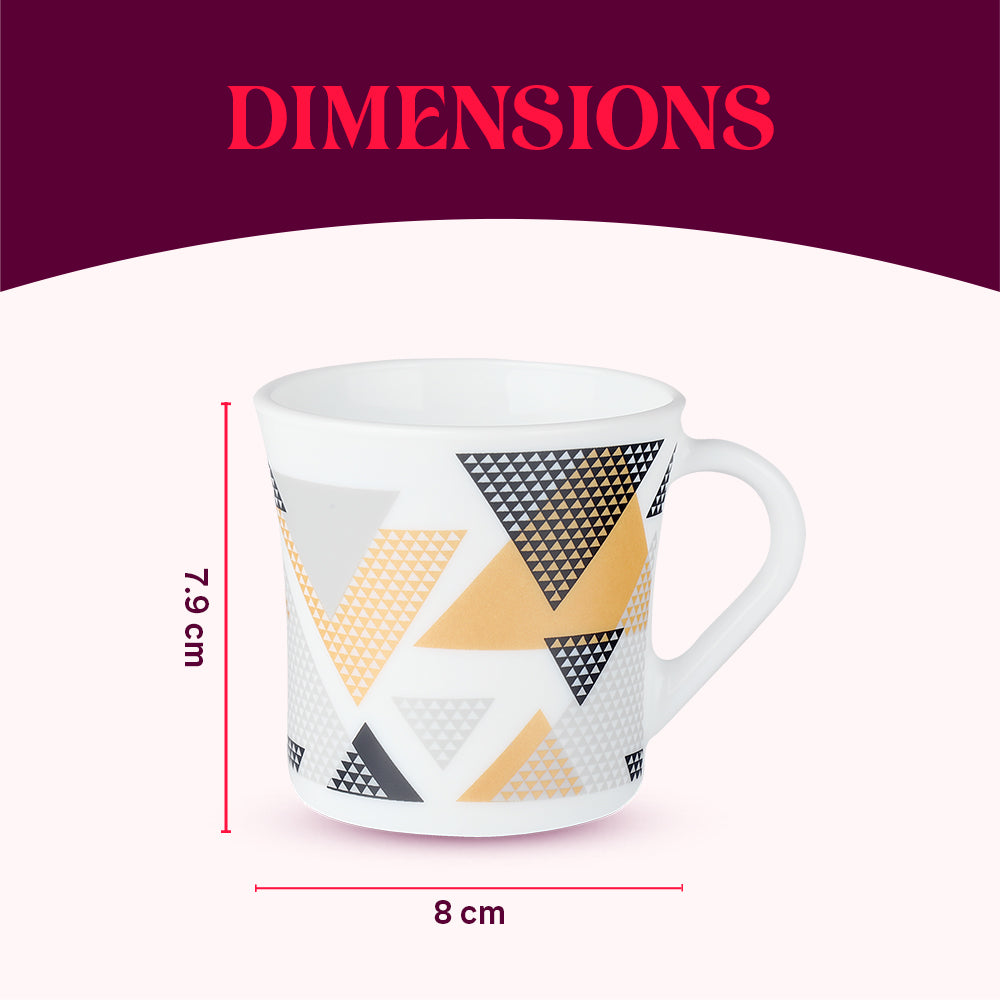 Larah by Borosil Crysta Nivaah Mug Set 210 ml x 6