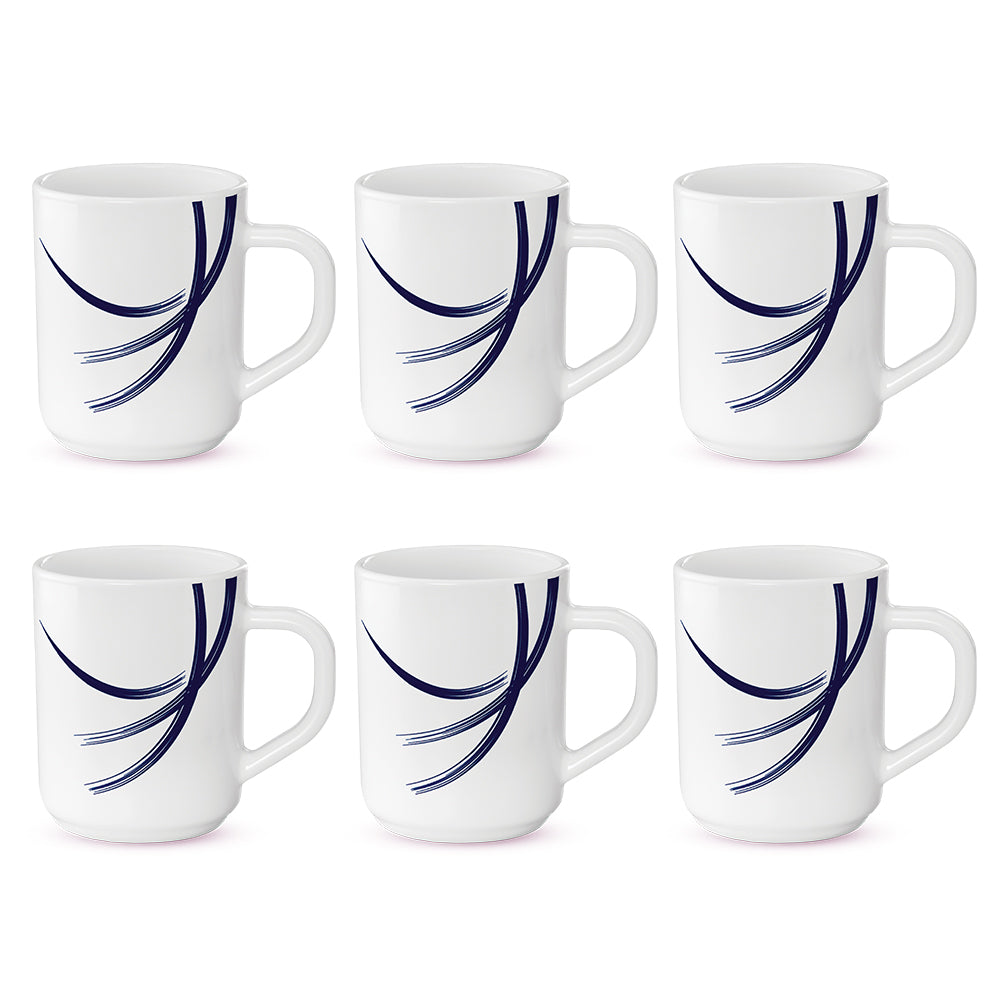 Larah by Borosil Indigo Stella Mug Set 240 ml x 6
