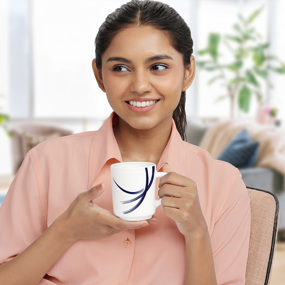 Larah by Borosil Indigo Stella Mug Set 240 ml x 6