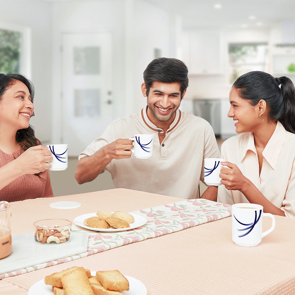 Larah by Borosil Indigo Stella Mug Set 240 ml x 6