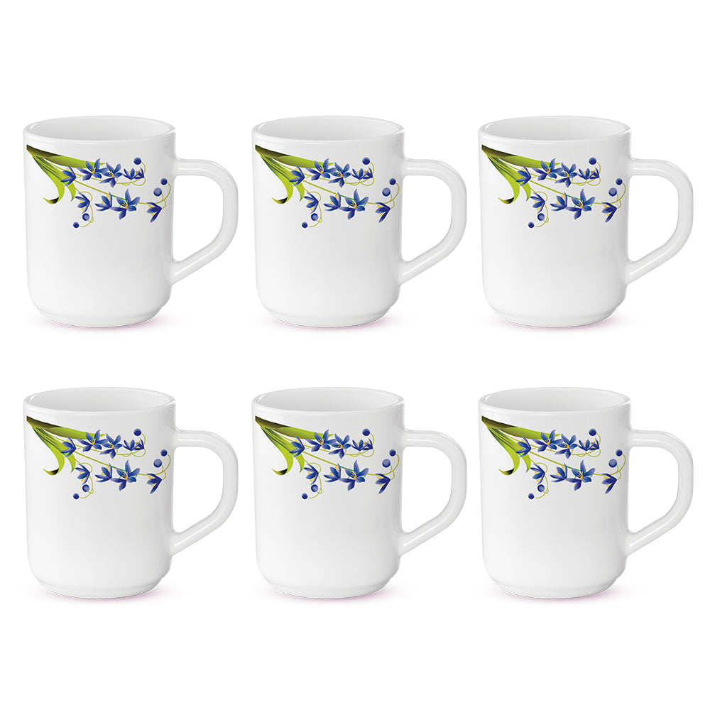 Larah by Borosil Lavender Mug Set 240 ml x 6