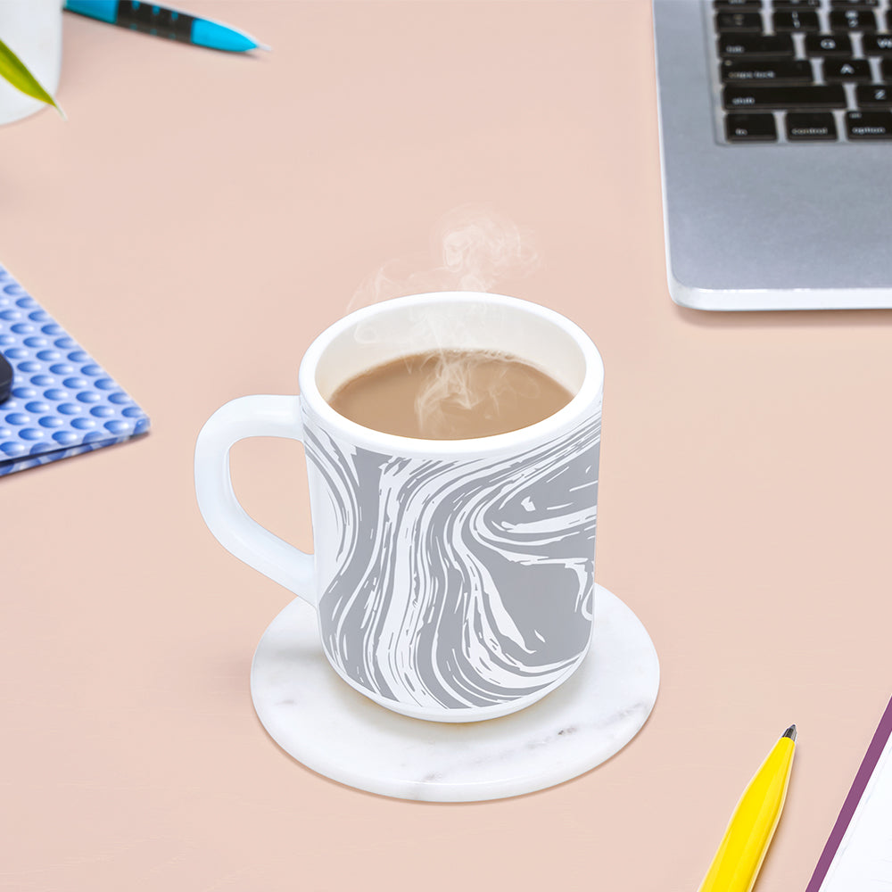 Larah by Borosil Marble Mug Set 240 ml x 6