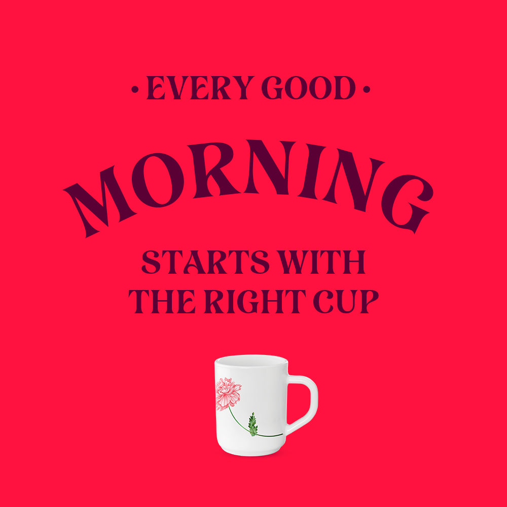 Larah by Borosil Red Mist Mug Set 240 ml x 6
