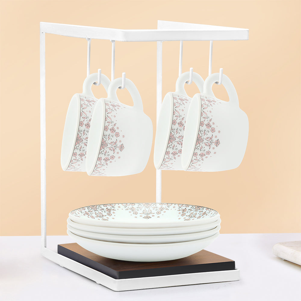 Larah by Borosil Lark Cup n Saucers Set 140 ml x 8