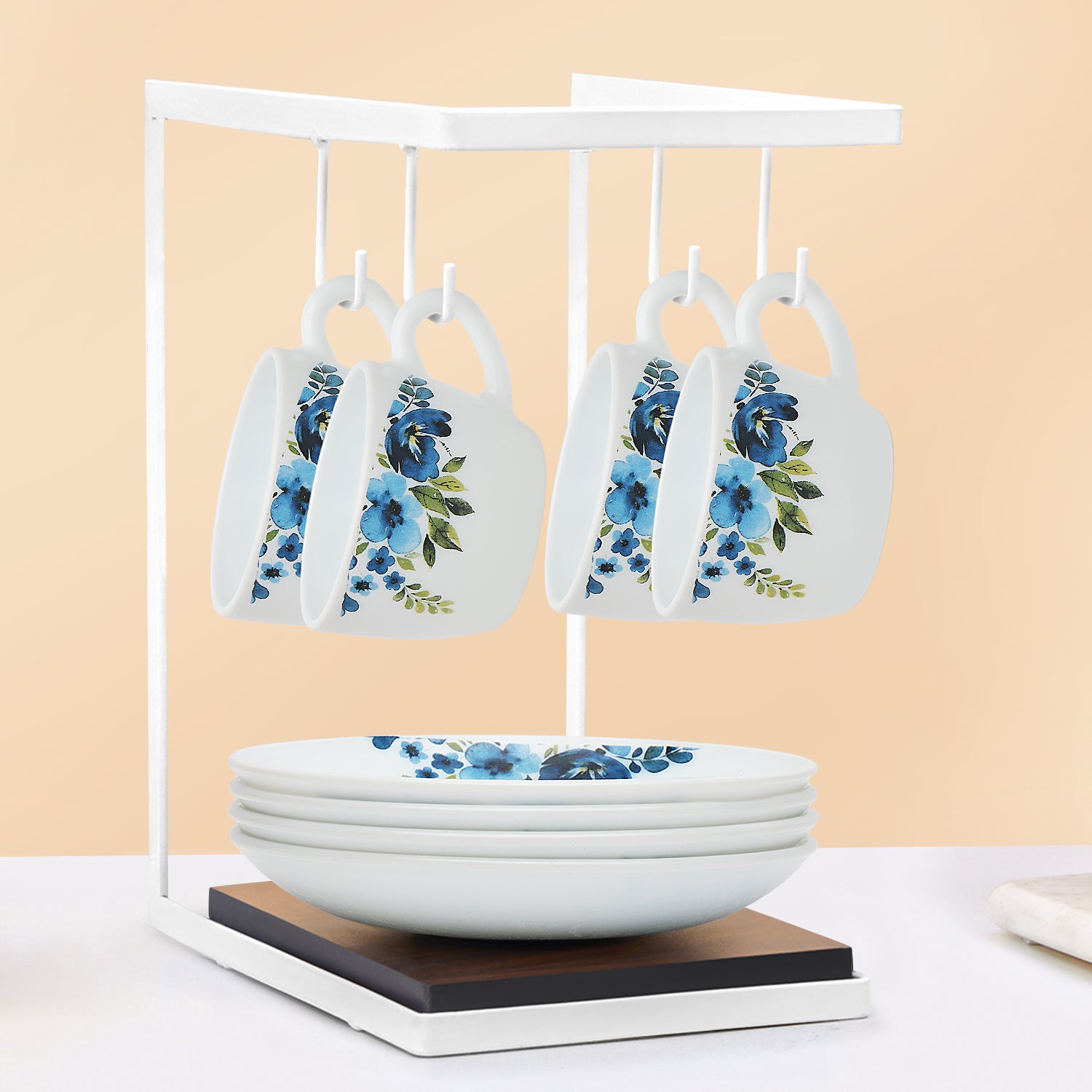 Larah by Borosil Pansy Cup n Saucer Set 140 ml x 8