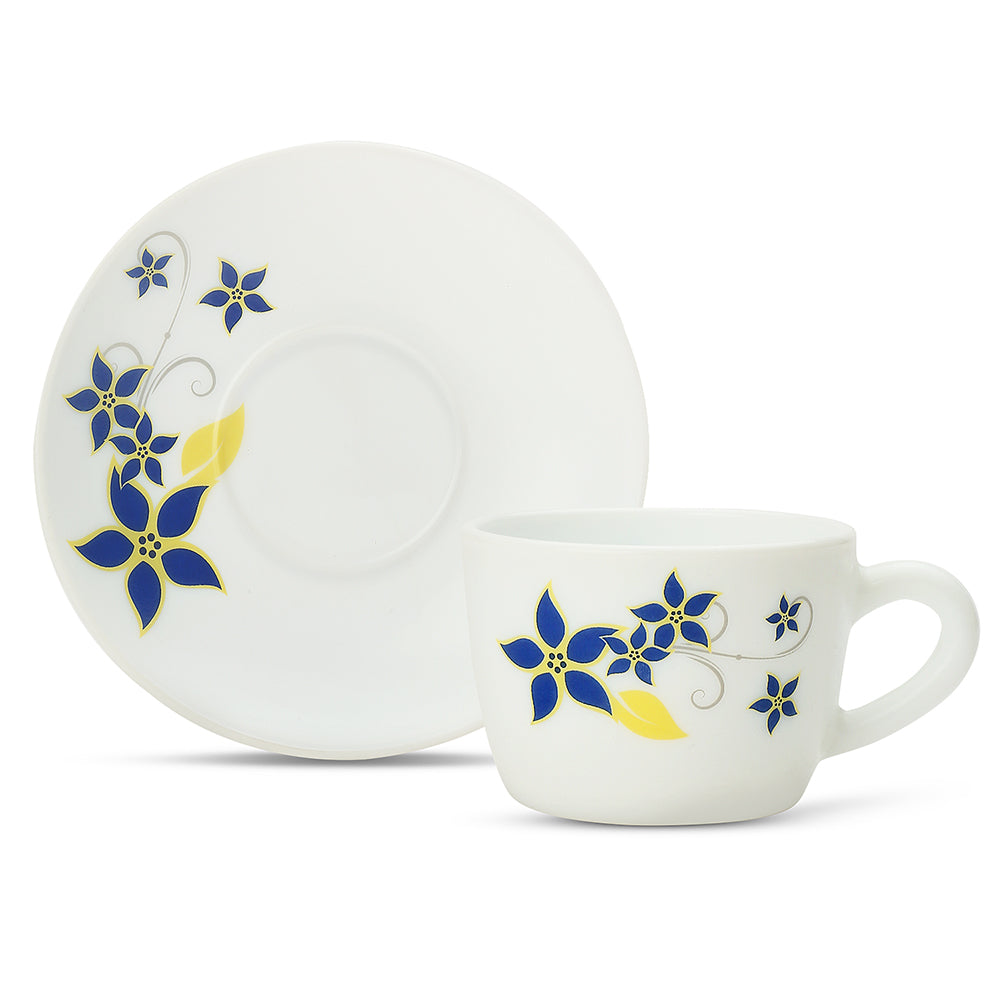Larah by Borosil Viva Cup n Saucer Set 140 ml x 8