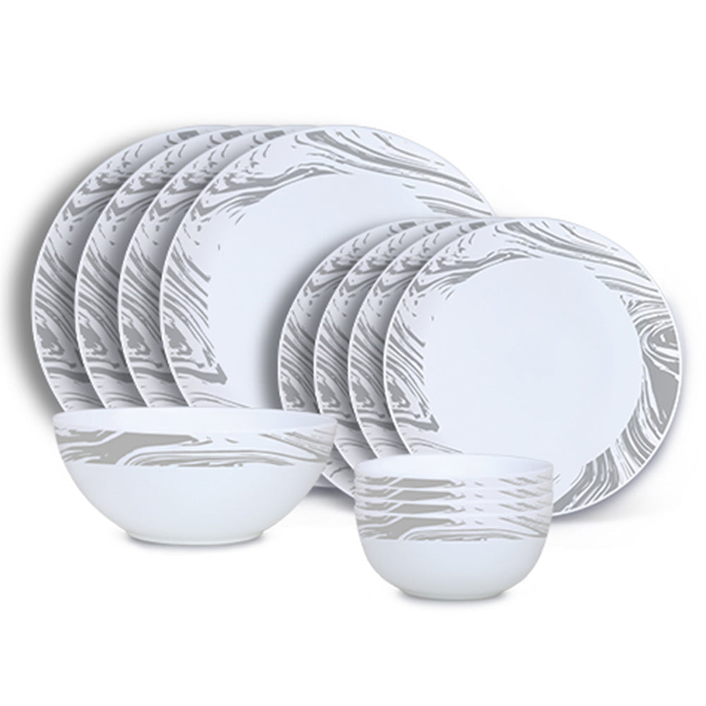Larah by Borosil, Marble Dinner Set 13 pc Set: Serves 4