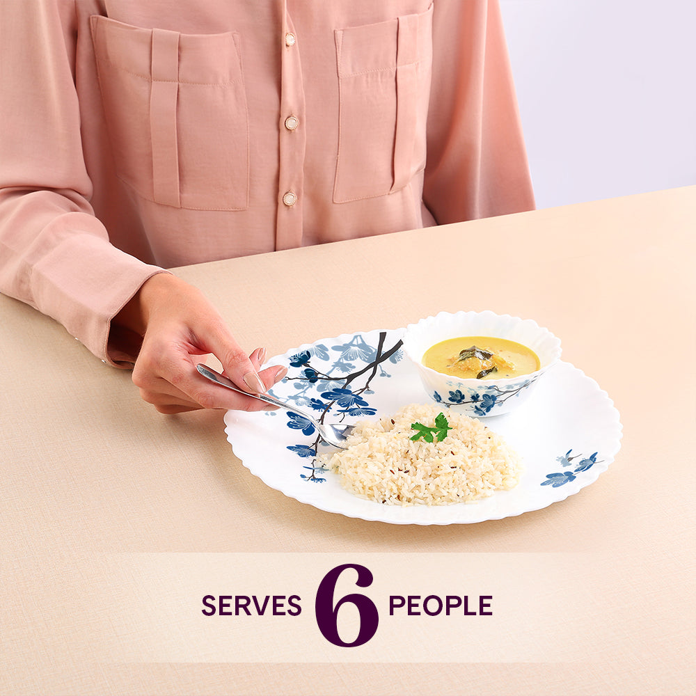 Larah by Borosil Mimosa Dinner Set, 37 pc