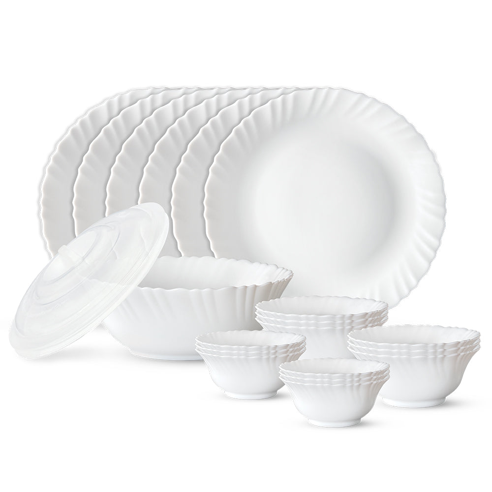 Larah by Borosil, Brand Logo Dinner Set 20 pc Set: Serves 6