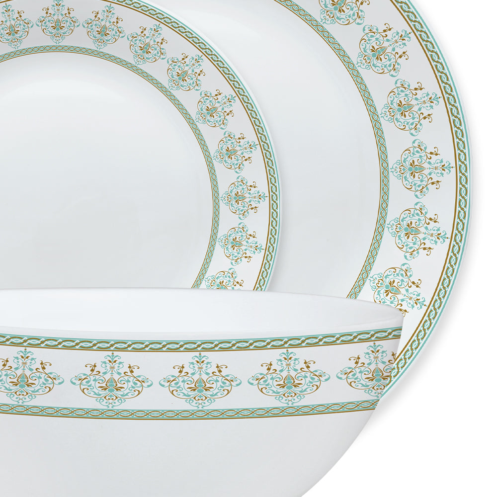 Larah by Borosil, Cyan Dinner Set, 27 pc