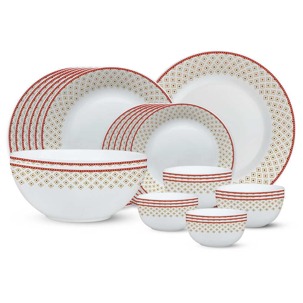 Larah by Borosil, Jeypore Dinner Set, 27 pc