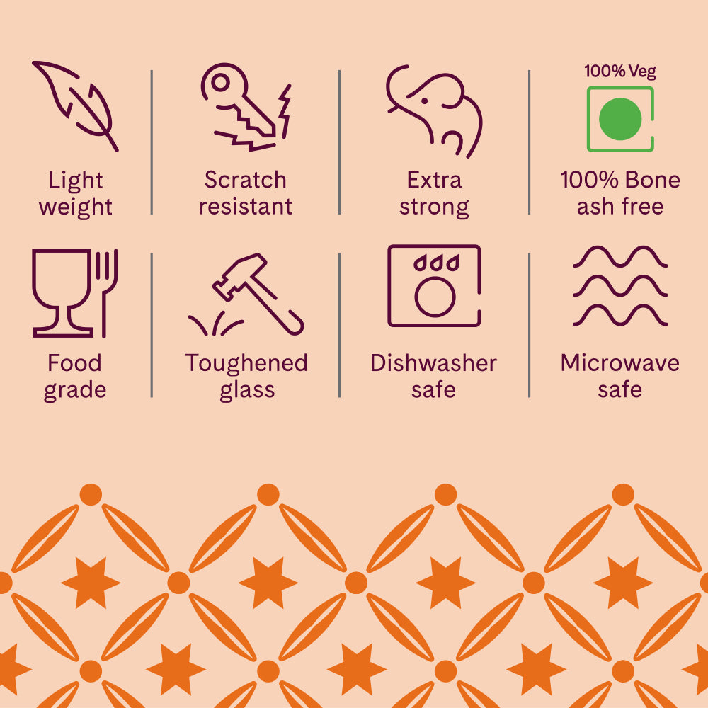 Larah by Borosil, Jeypore Dinner Set, 27 pc